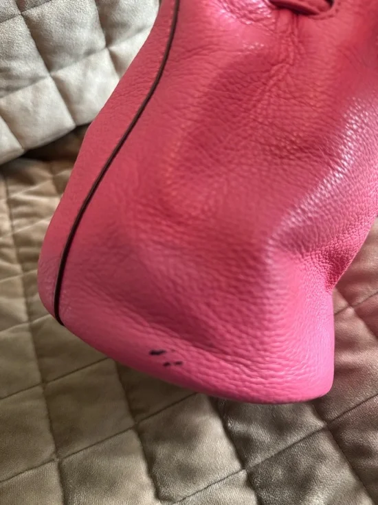 Rare Coach Pink Leather Floral Drawstring Mini Bucket - Picture 7 of 7